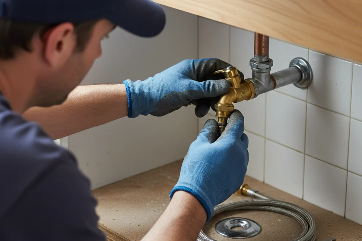 Shutoff valve and fitting work during Emergency Plumbing in Glynn